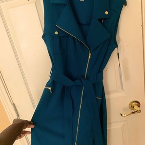 Gold and teal Calvin Klein dress